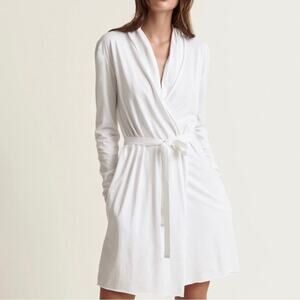 SKIN carina patch-pocket organic pima-cotton robe med large size 3 womens NEW